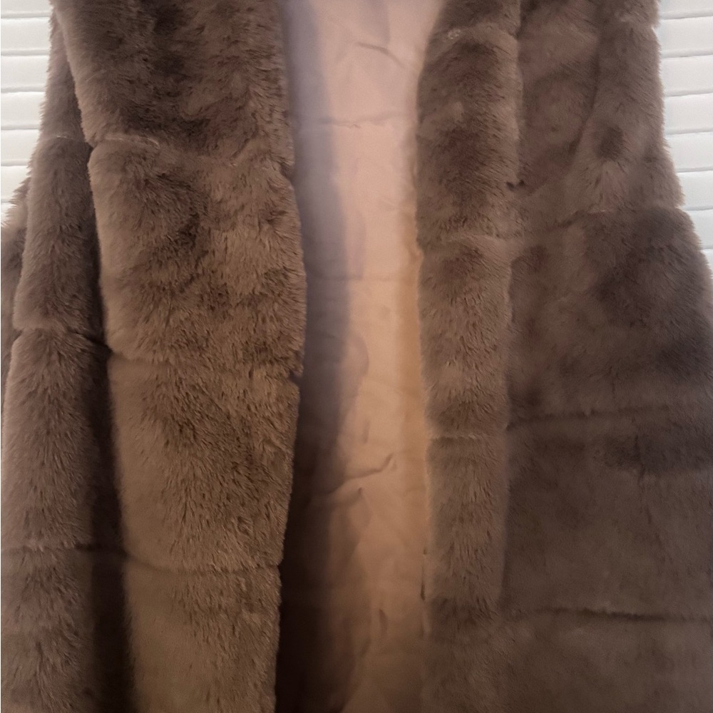Luxurious Faux Fur Vest  in Brown